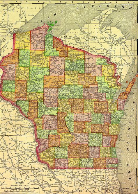 History of MAP Wisconsin On A Map Of Usa Image